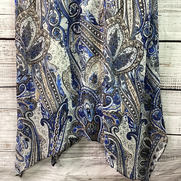 AVENUE PAISLEY PLUS SIZE 14 16 Blues, Black & White Maxi Dress - Picture 11 of 15